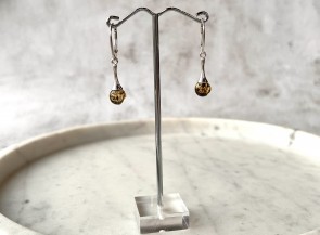 Natural amber earrings with sterling silver