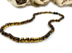 Natural amber multicolor men's necklace