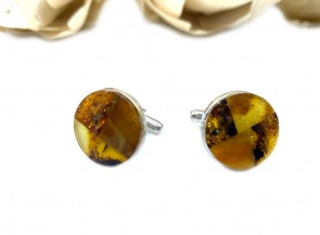 Cufflinks with natural amber