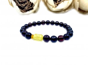 Natural black amber bracelet