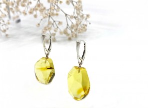 Natural amber earrings