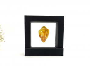 Natural amber piece in a frame