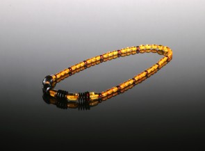 Natural amber faceted multicolor necklace